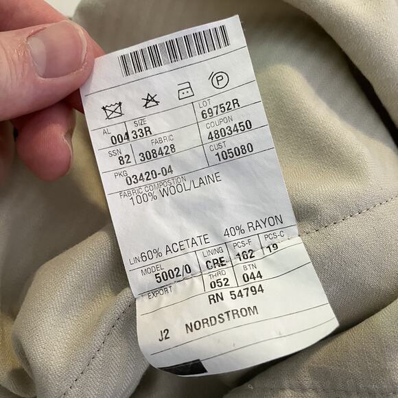 Joseph Abboud Pants Mens 33R Brown Wool American Soft Nordstrom Made USA Dress - Picture 6 of 16